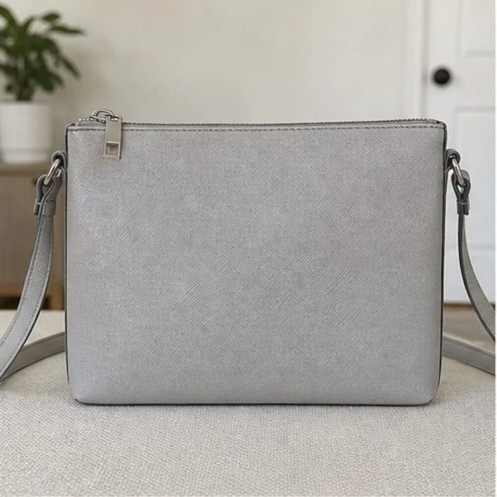 Charcoal Saffiano Crossbody Bag
